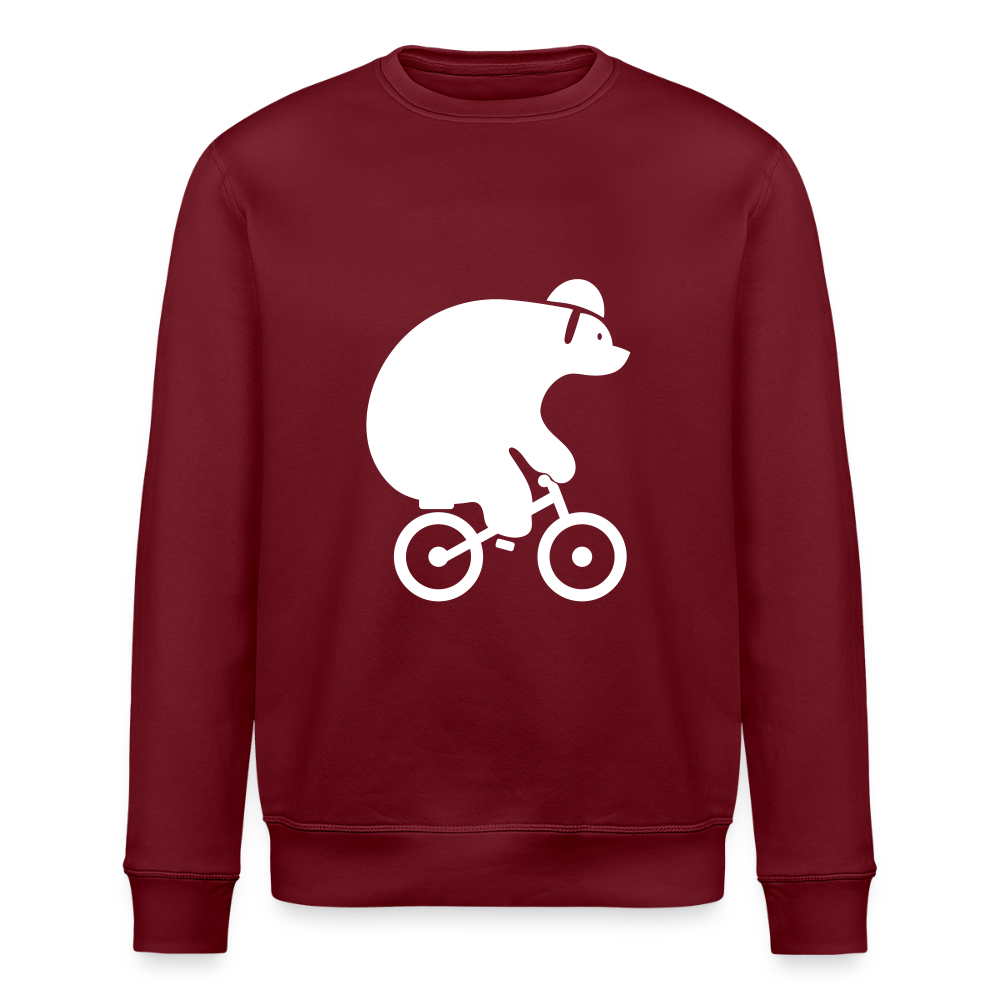 Fahrradbär - Unisex Bio Sweatshirt - Burgunderrot