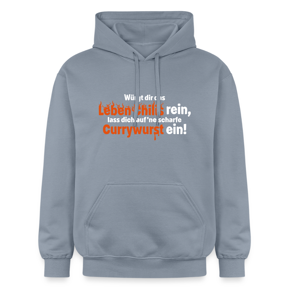 Würgt dir das Leben Chilis rein, lass dich auf 'ne scharfe Currywurst ein! - Hoodie - Blau