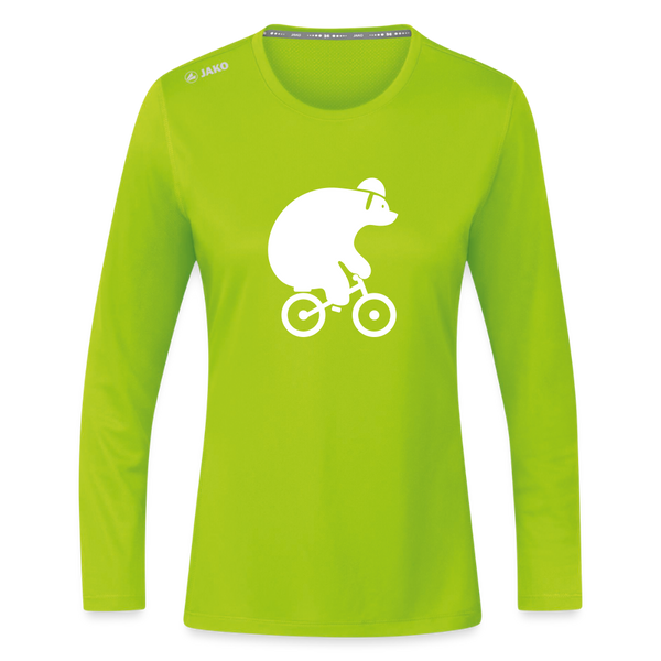 Fahrradbär - Frauen Sport Langarmshirt - Neongrün