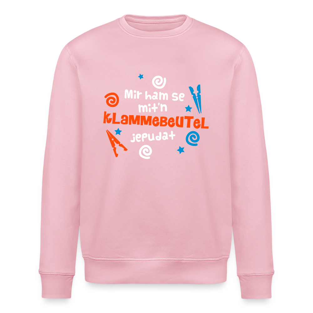 Mit'n Klammabeutel jepudat - Unisex Bio Sweatshirt - Hellrosa