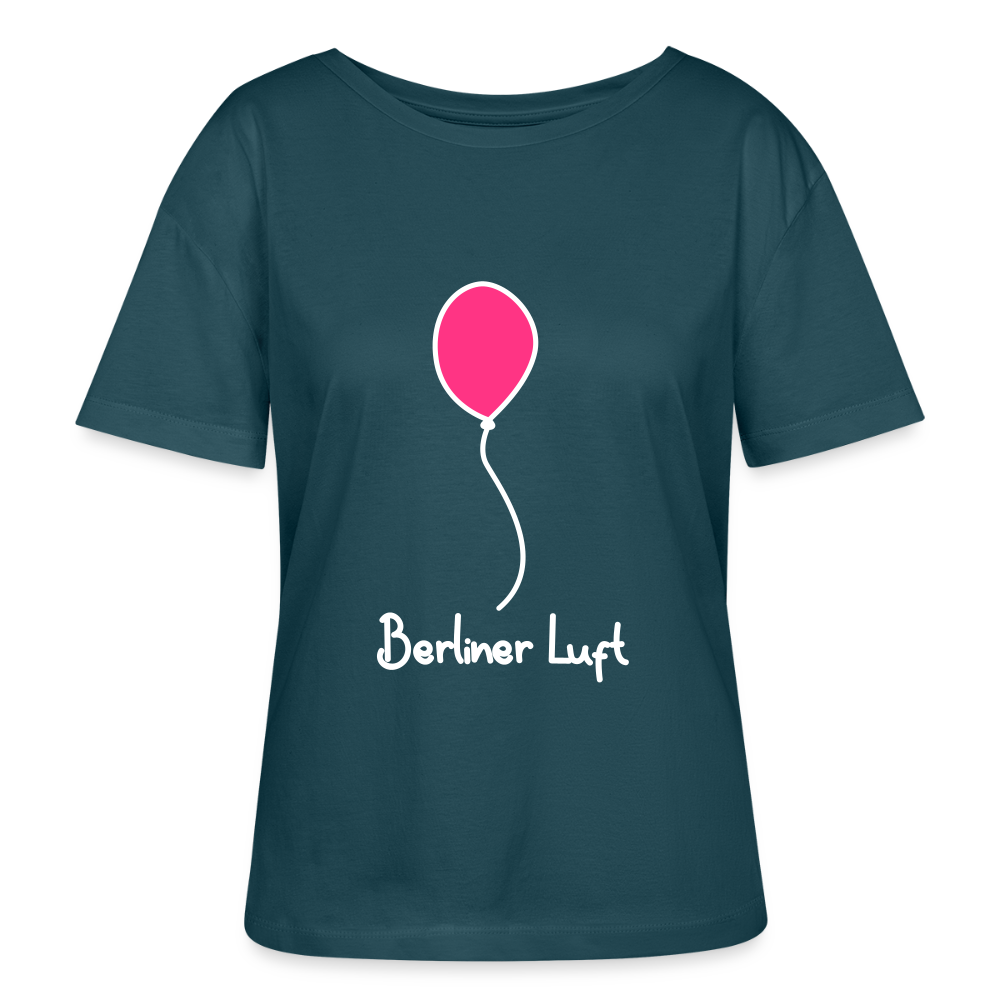 Berliner Luftballon - Relaxed Rundhals Frauen Bio-T-Shirt - Dunkles Petrol