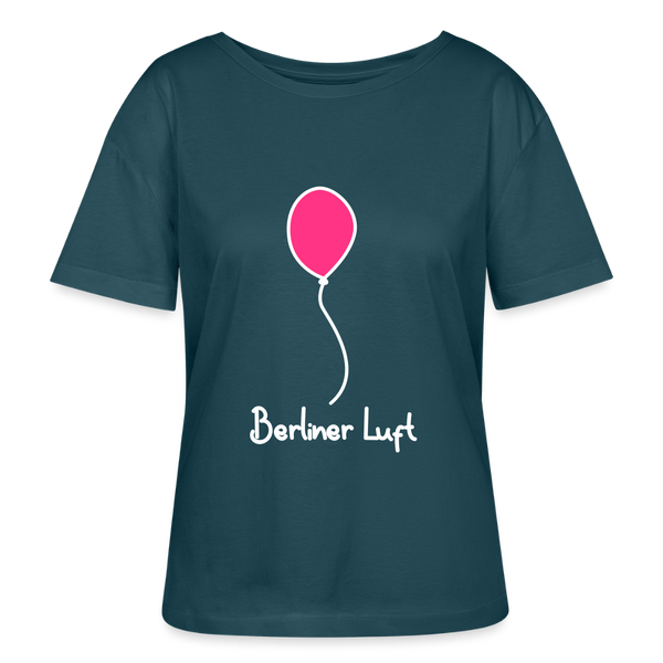 Berliner Luftballon - Relaxed Rundhals Frauen Bio-T-Shirt - Dunkles Petrol