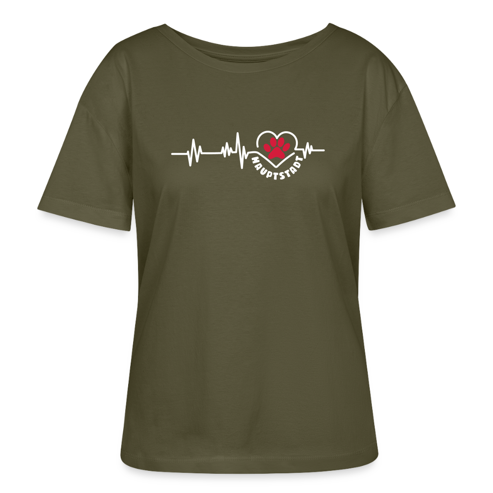 Haupstadt - Relaxed Rundhals Frauen Bio-T-Shirt - Khaki