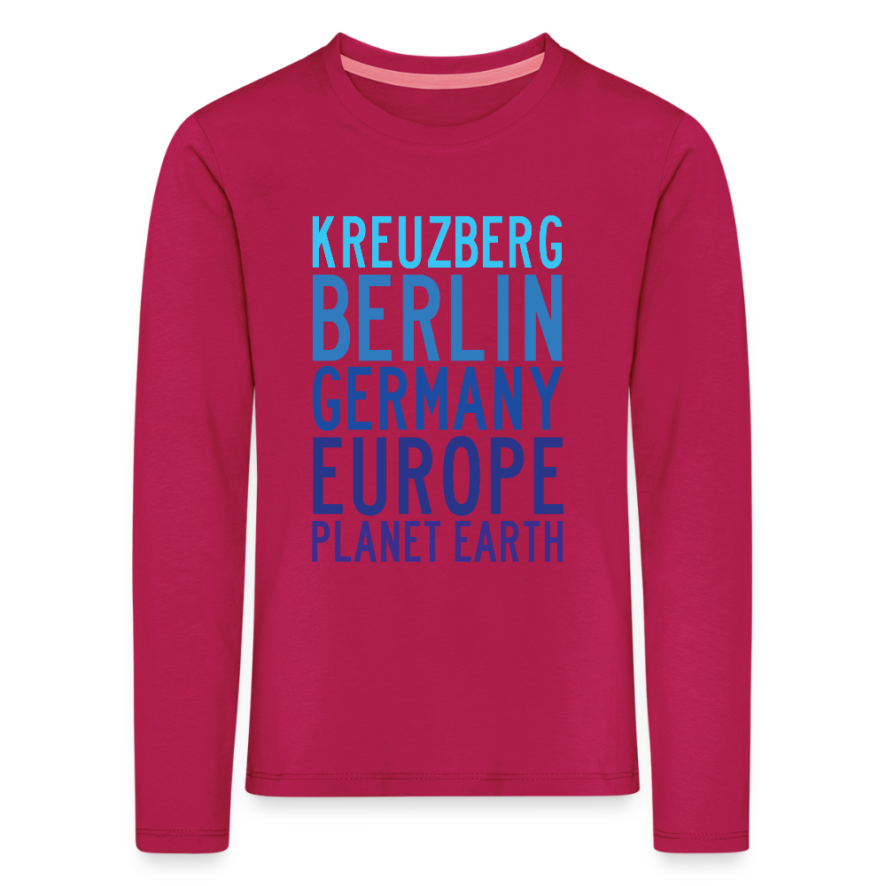 Kreuzberg - Planet Earth - Kinder Langarmshirt - dunkles Pink