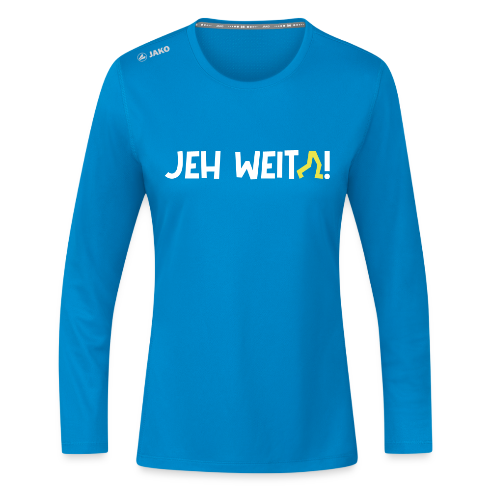 Jeh Weita! - Frauen Sport Langarmshirt - Saphirblau