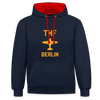 THF - Kontrast Hoodie - Navy/Rot