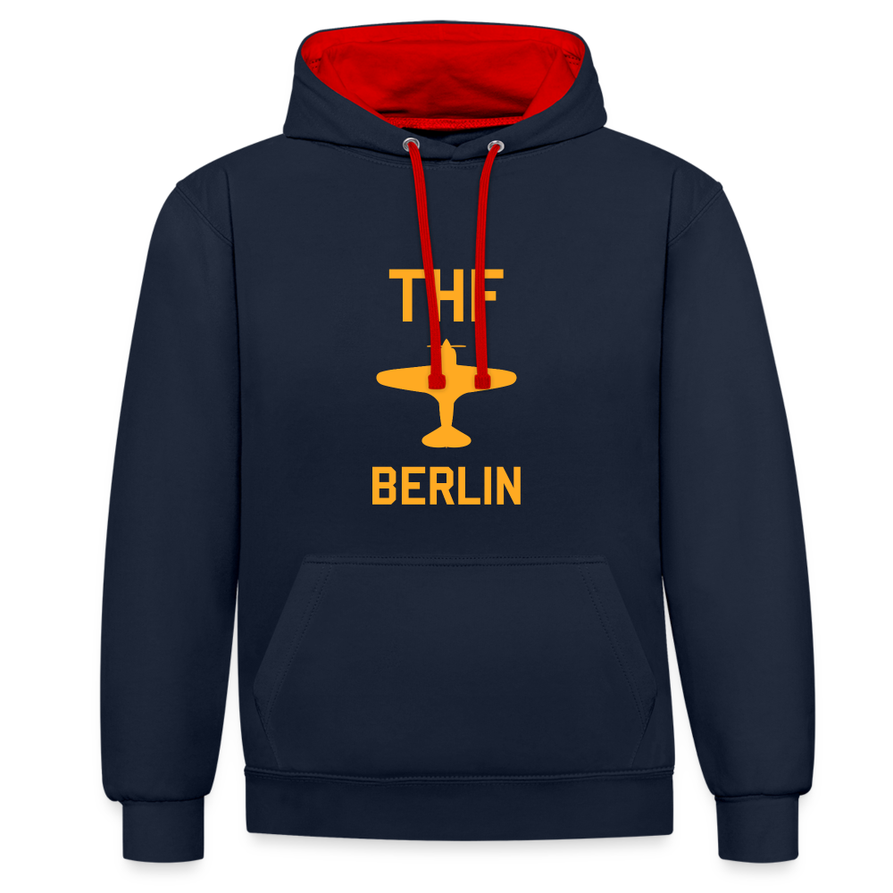 THF - Kontrast Hoodie - Navy/Rot