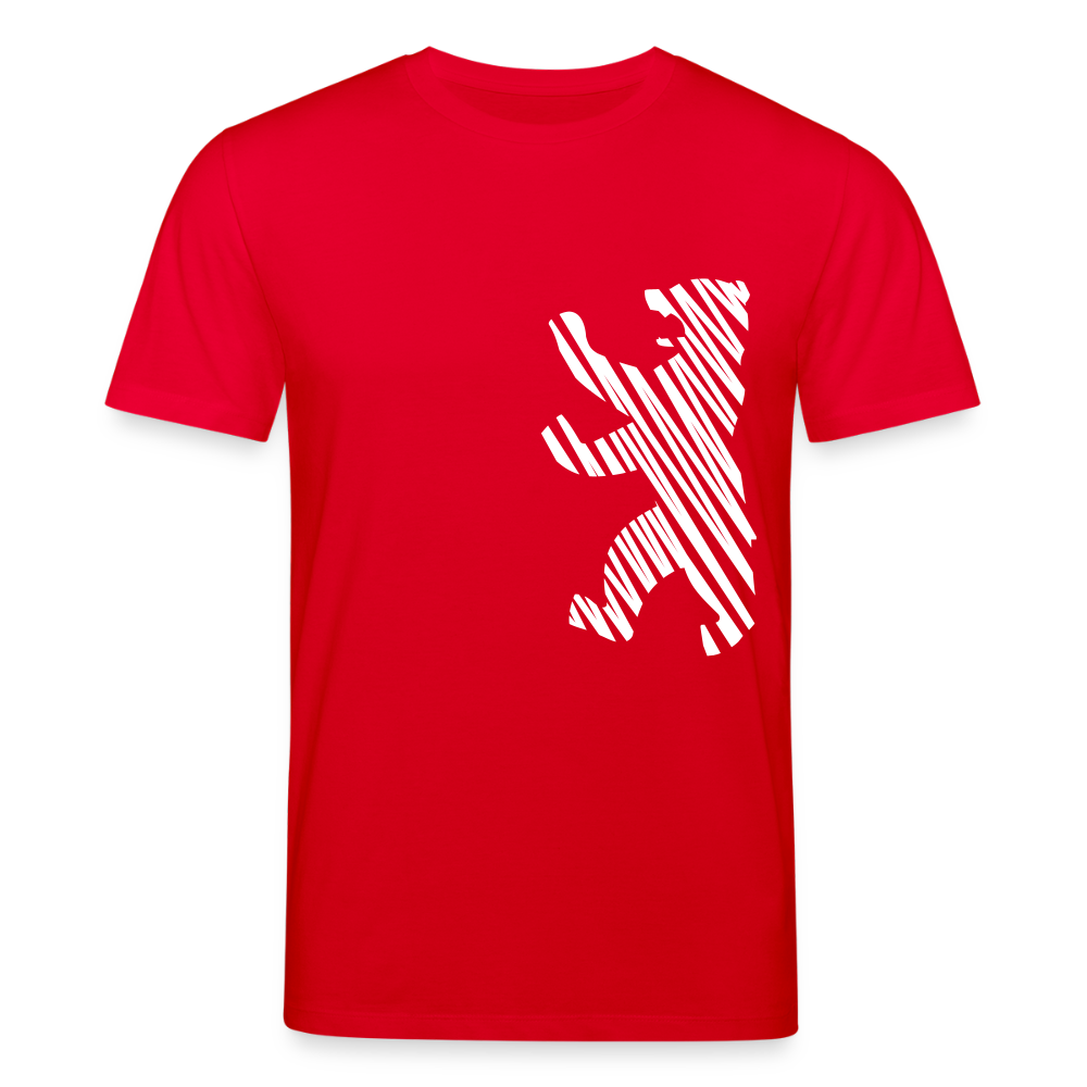 Berliner Bär im Netz - weiß - Unisex Bio T-Shirt - Rot