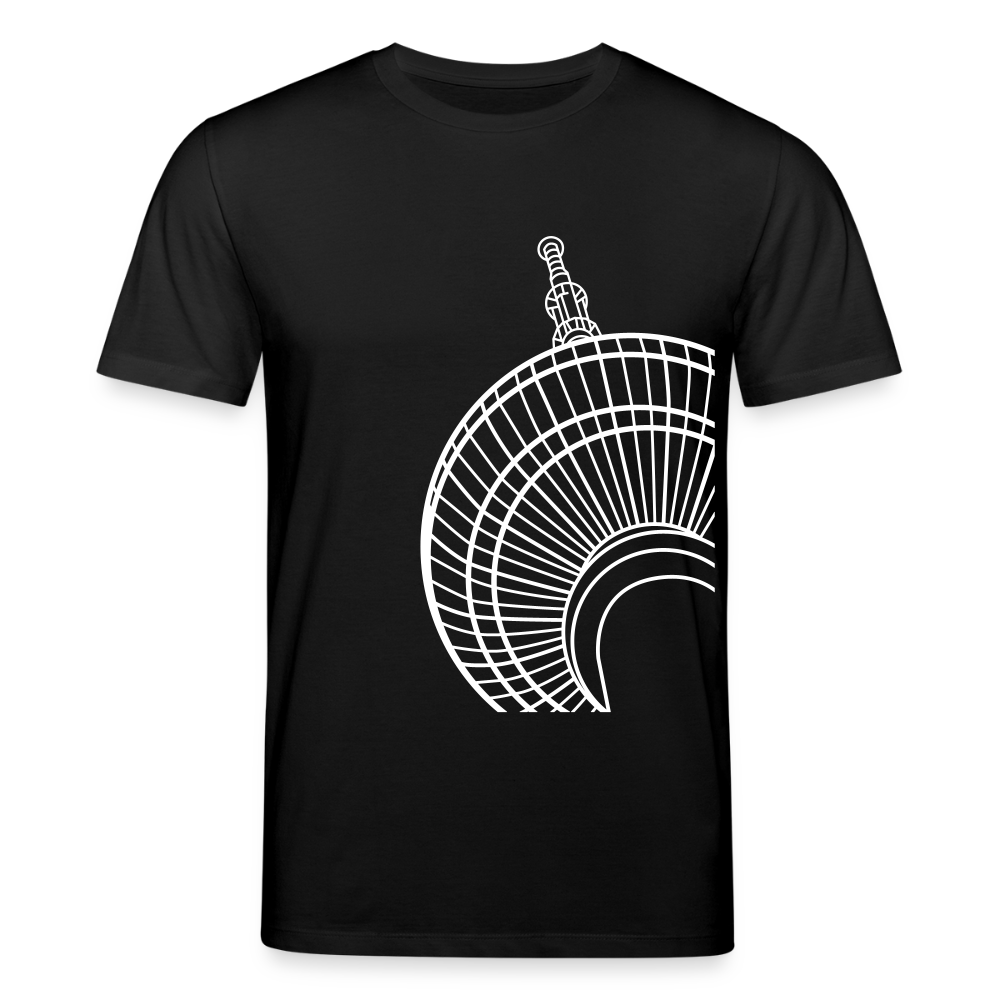 Der Turm von unten - weiß - Unisex Bio T-Shirt - Schwarz
