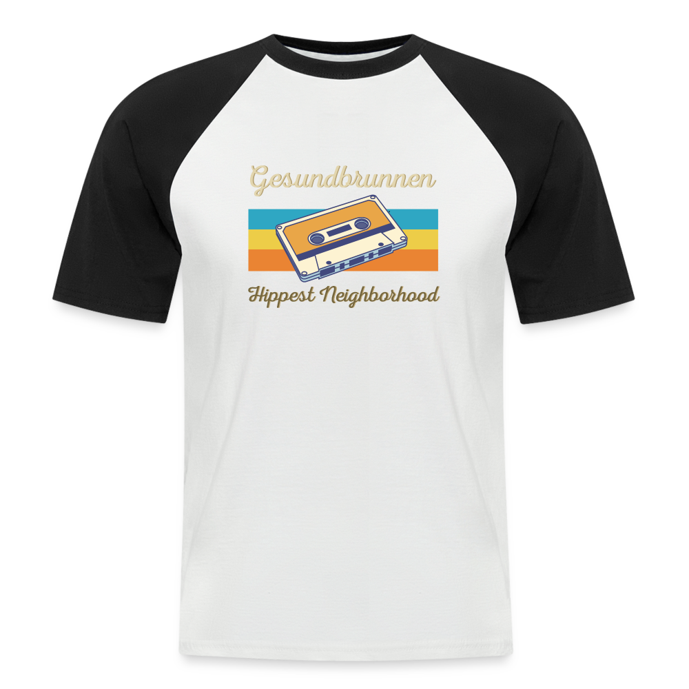 Gesundbrunnen Hippest Neighborhood - Männer Baseball T-Shirt - Weiß/Schwarz