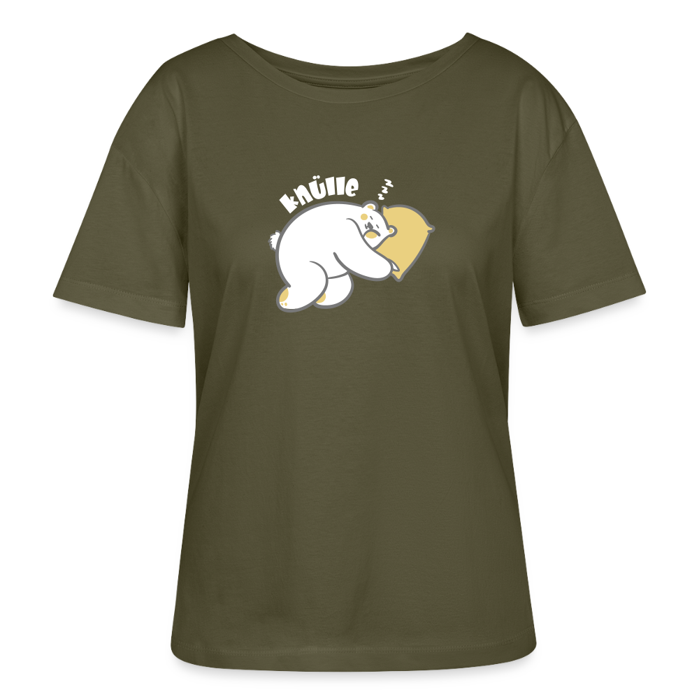Knülle - Relaxed Rundhals Frauen Bio-T-Shirt - Khaki