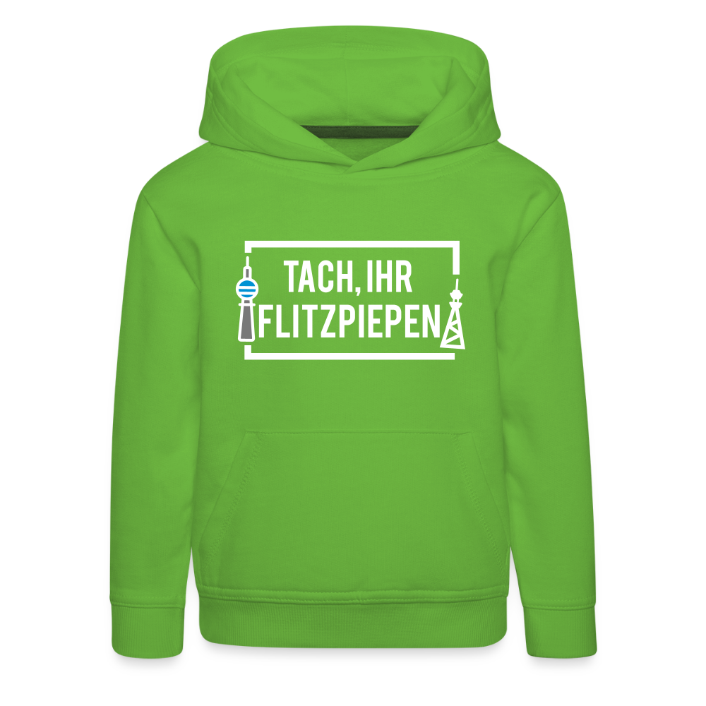 Tach ihr Flitzpiepen - weiß - Kinder Premium Hoodie - Hellgrün