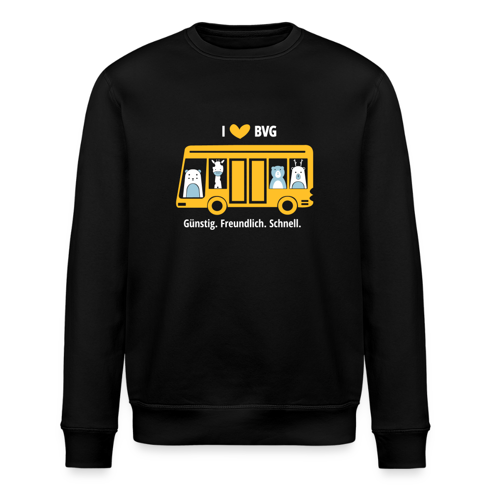 I love BVG - Unisex Bio Sweatshirt - Schwarz