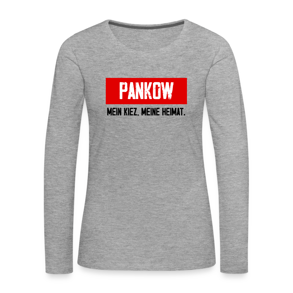Mein Kiez meine Heimat - Frauen Premium Langarmshirt - Grau meliert