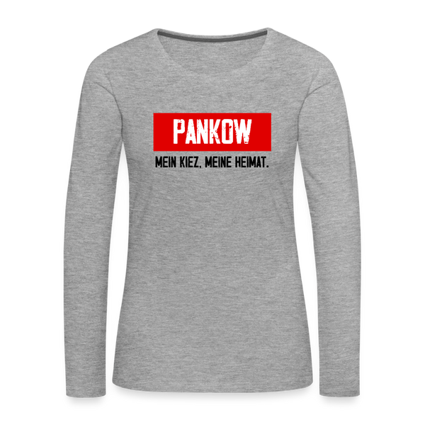 Mein Kiez meine Heimat - Frauen Premium Langarmshirt - Grau meliert
