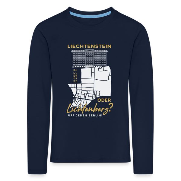 Liechtenstein oder Lichtenberg - Kinder Langarmshirt - Navy