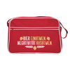 Bier einatmen, Negativität ausatmen. - Retro Tasche - Rot/Weiß