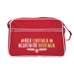 Bier einatmen, Negativität ausatmen. - Retro Tasche