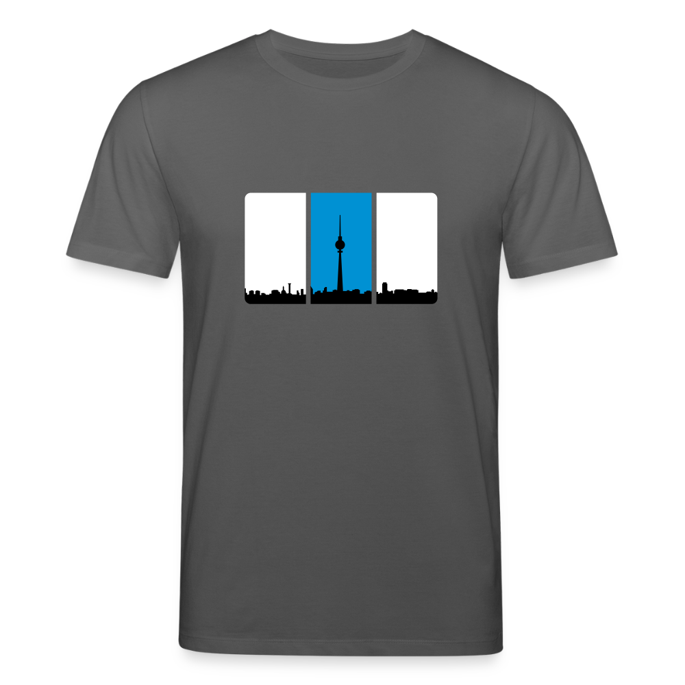 Berliner Skyline in Streifen - Unisex Bio T-Shirt - Anthrazit
