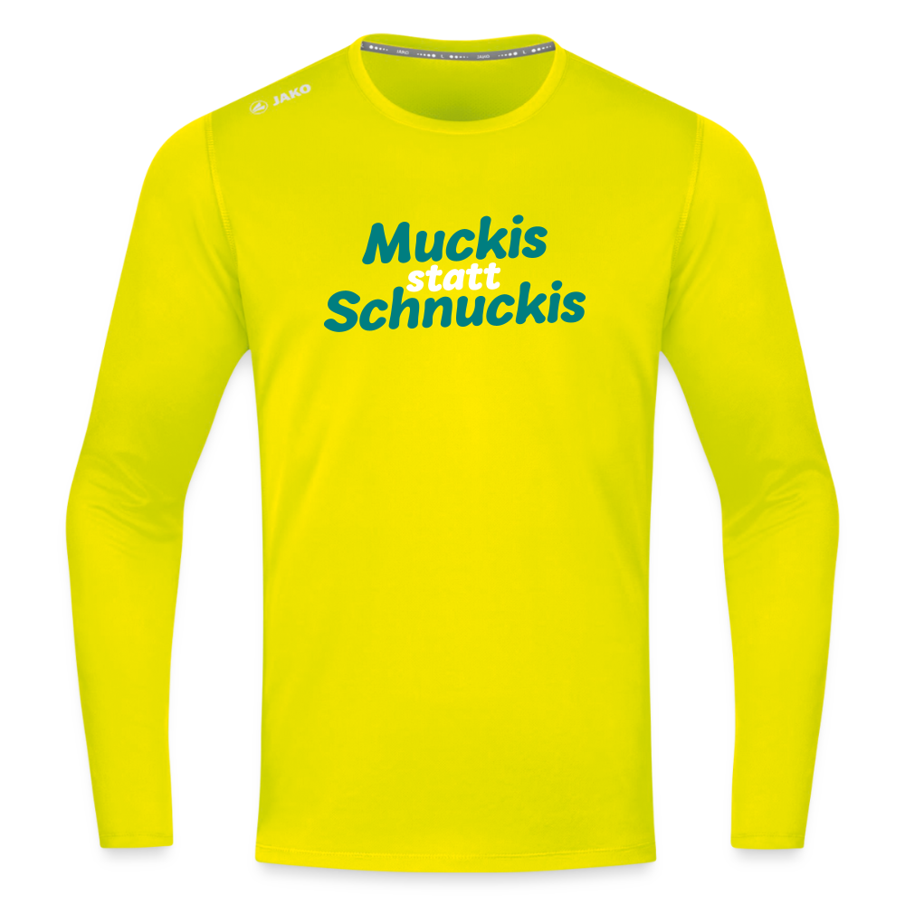 Muckis statt Schnuckis - Männer Sport Langamshirt - Neongelb