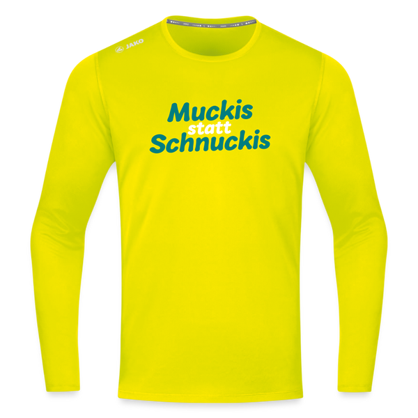Muckis statt Schnuckis - Männer Sport Langamshirt - Neongelb