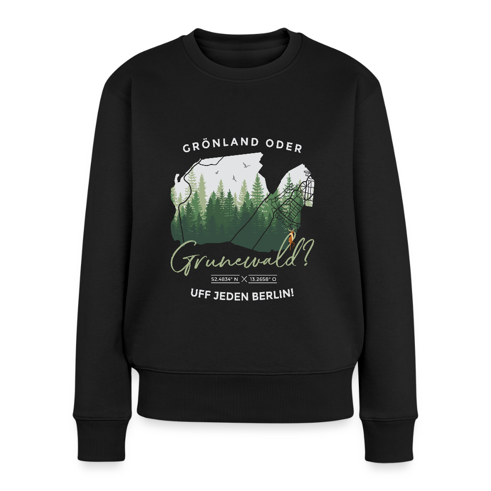 Grönland oder Grunewald - Frauen Premium Pullover - Schwarz