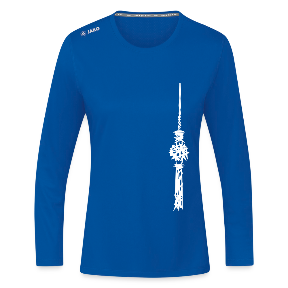Fernsehturm Zick zack - Frauen Sport Langarmshirt - Royalblau