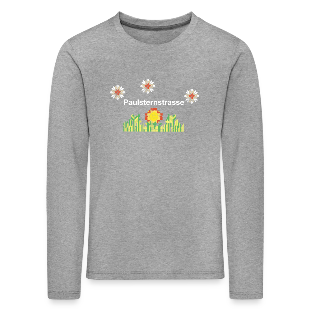 Paulsternstrasse - Kinder Langarmshirt - Grau meliert