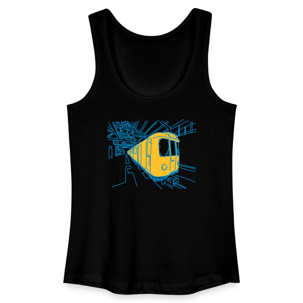 U-Bahn in Linien - Frauen Bio Tank Top - Schwarz