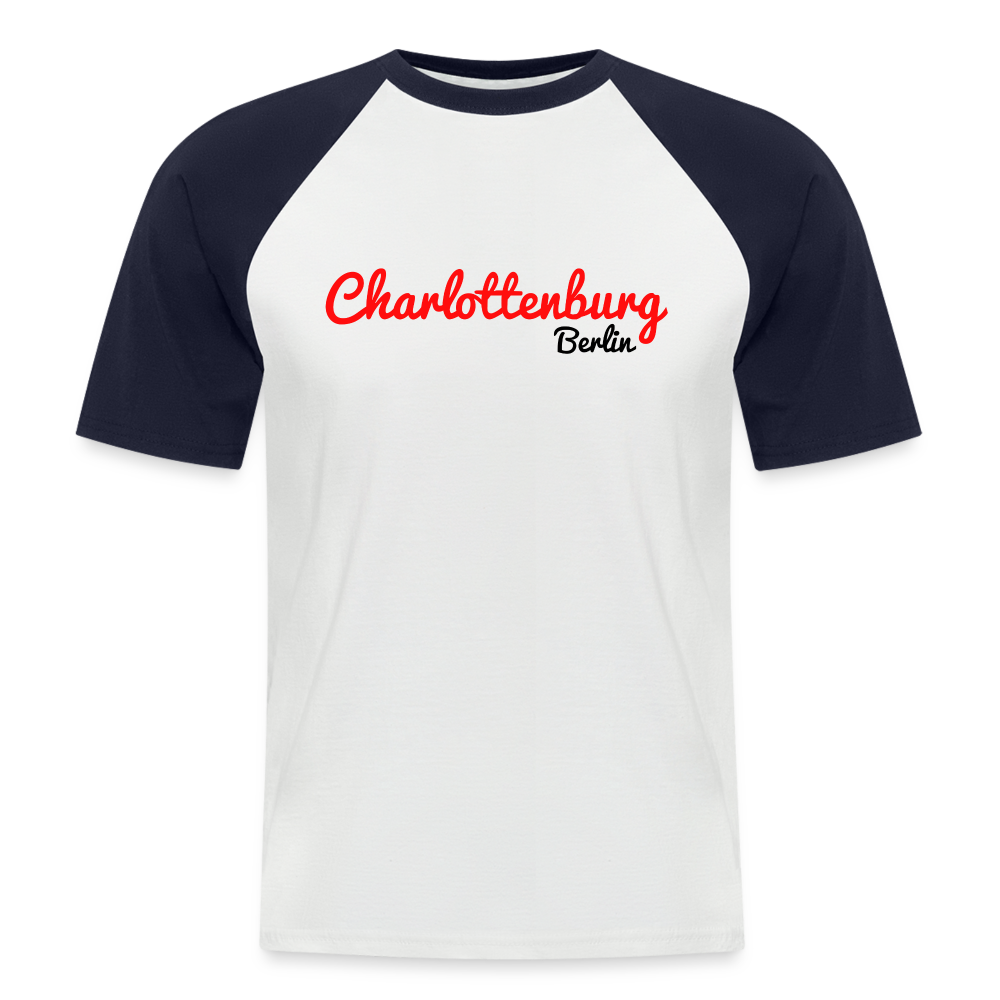 Charlottenburg Berlin - Männer Baseball T-Shirt - Weiß/Navy