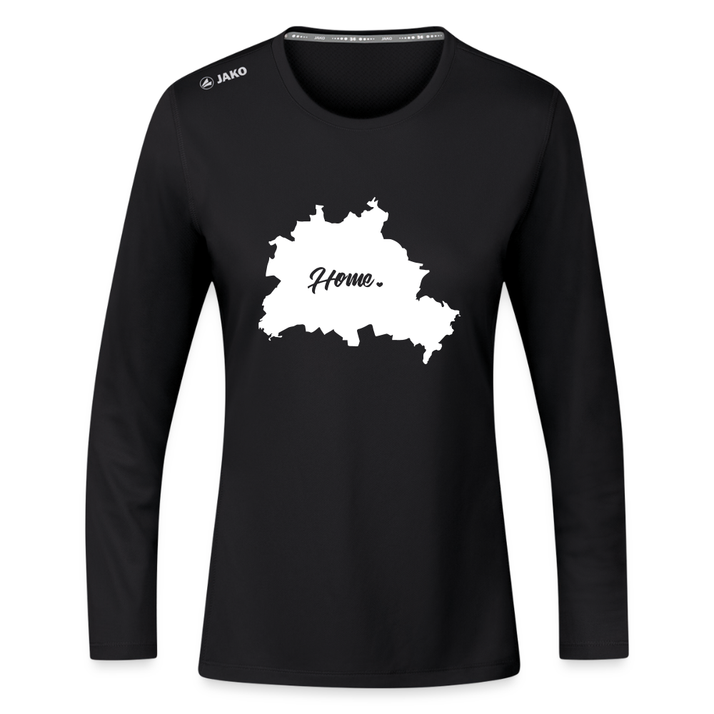 Heimat Berlin - Frauen Sport Langarmshirt - Schwarz