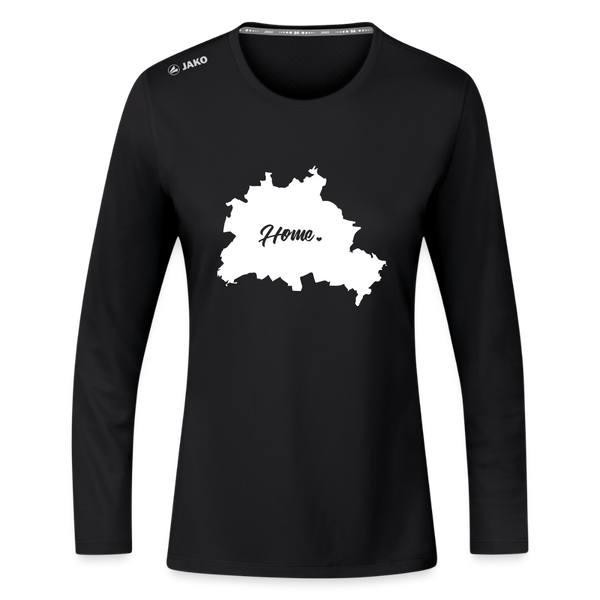 Heimat Berlin - Frauen Sport Langarmshirt - Schwarz