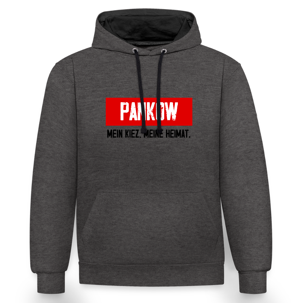 Mein Kiez meine Heimat - Kontrast Hoodie - Anthrazit/Schwarz