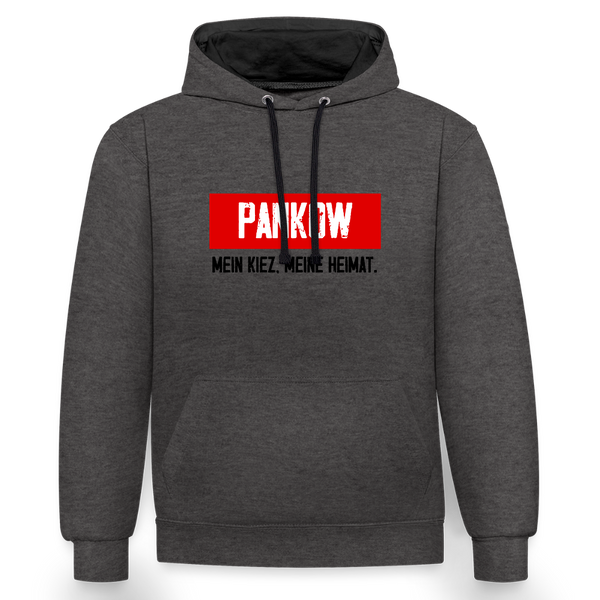 Mein Kiez meine Heimat - Kontrast Hoodie - Anthrazit/Schwarz