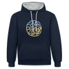 In Form! Rund is 'ne Form! - Kontrast Hoodie - Navy/Grau meliert