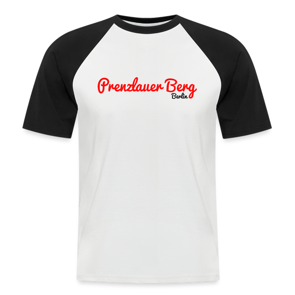 Prenzlauer Berg Berlin - Männer Baseball T-Shirt - Weiß/Schwarz