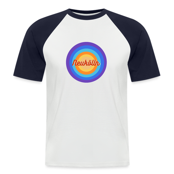 Neukölln Retro - Männer Baseball T-Shirt - Weiß/Navy