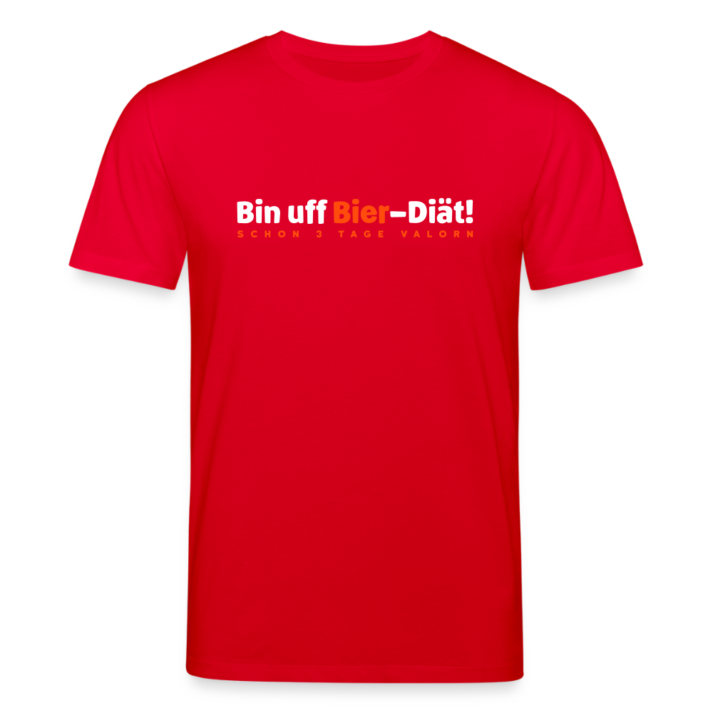 Bin uff Bier-Diät! (schon 3 Tage valorn) - Unisex Bio T-Shirt - Rot