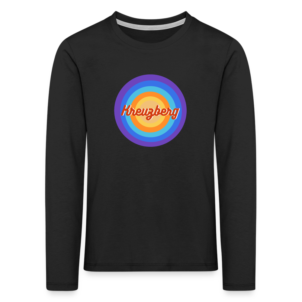 Kreuzberg Retro - Kinder Langarmshirt - Schwarz