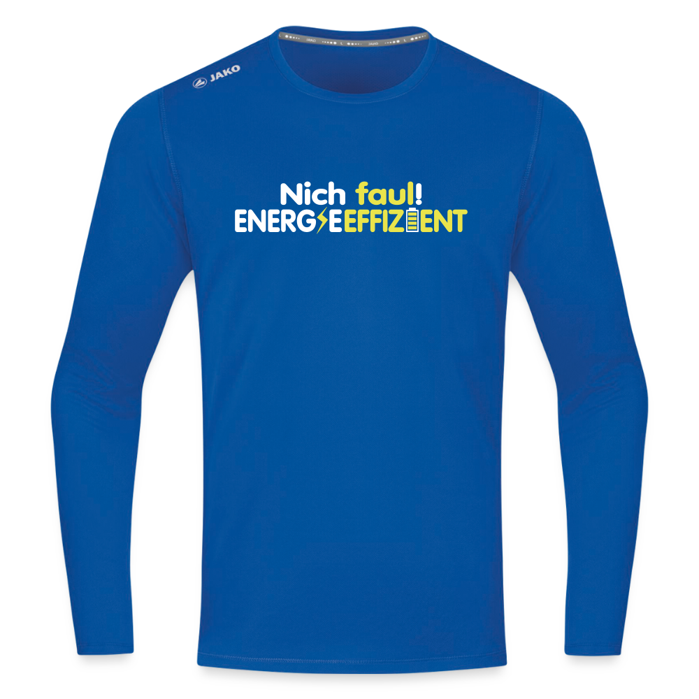 Nich faul! Energieeffizient! - Männer Sport Langamshirt - Royalblau