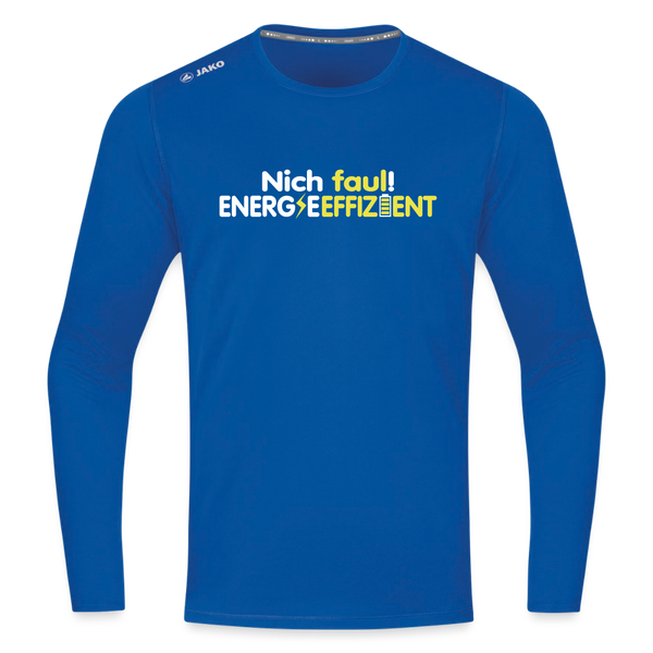 Nich faul! Energieeffizient! - Männer Sport Langamshirt - Royalblau