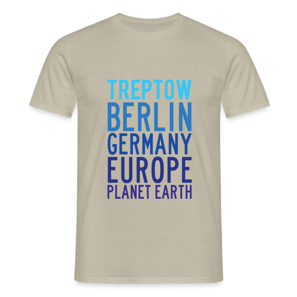 Treptow Planet Earth - Männer Premium T-Shirt - Sandbeige