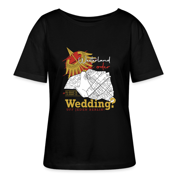 Westerland oder Wedding - Relaxed Rundhals Frauen Bio-T-Shirt - Schwarz