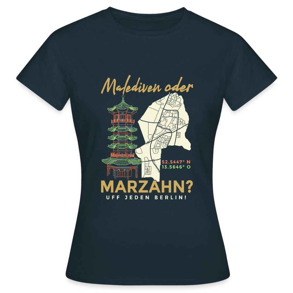 Malediven Oder Marzahn - Frauen Premium T-Shirt - Navy