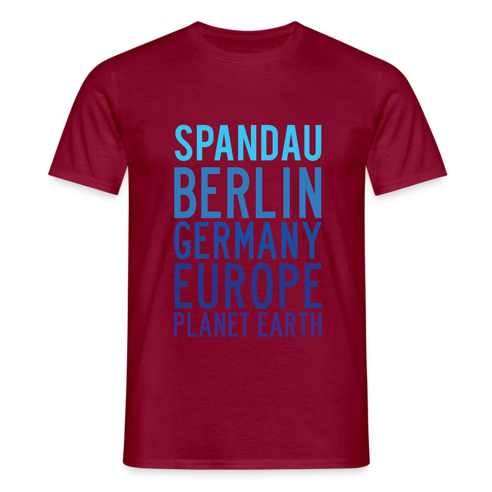 Spandau Planet Earth - Männer Premium T-Shirt - Ziegelrot