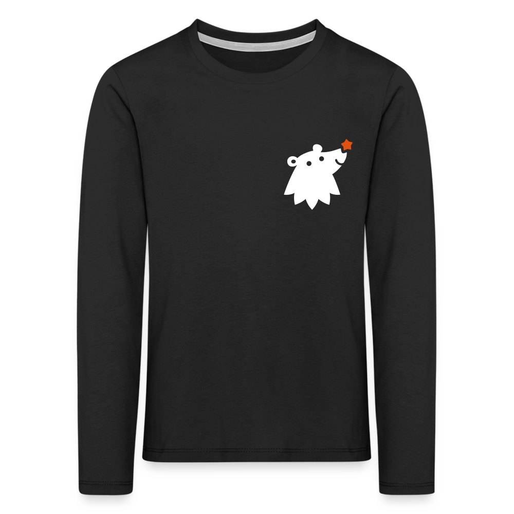 Schnauze Bär - Kinder Langarmshirt - Schwarz