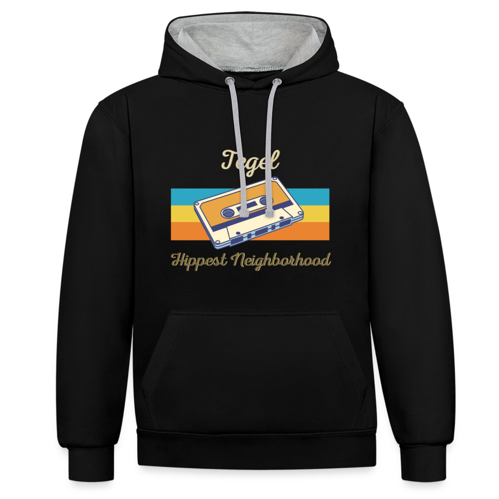 Tegel Hippest Neighborhood - Kontrast Hoodie - Schwarz/Grau meliert