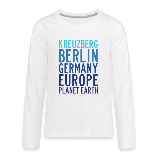 Kreuzberg - Planet Earth - Teenager Langarmshirt - Weiß