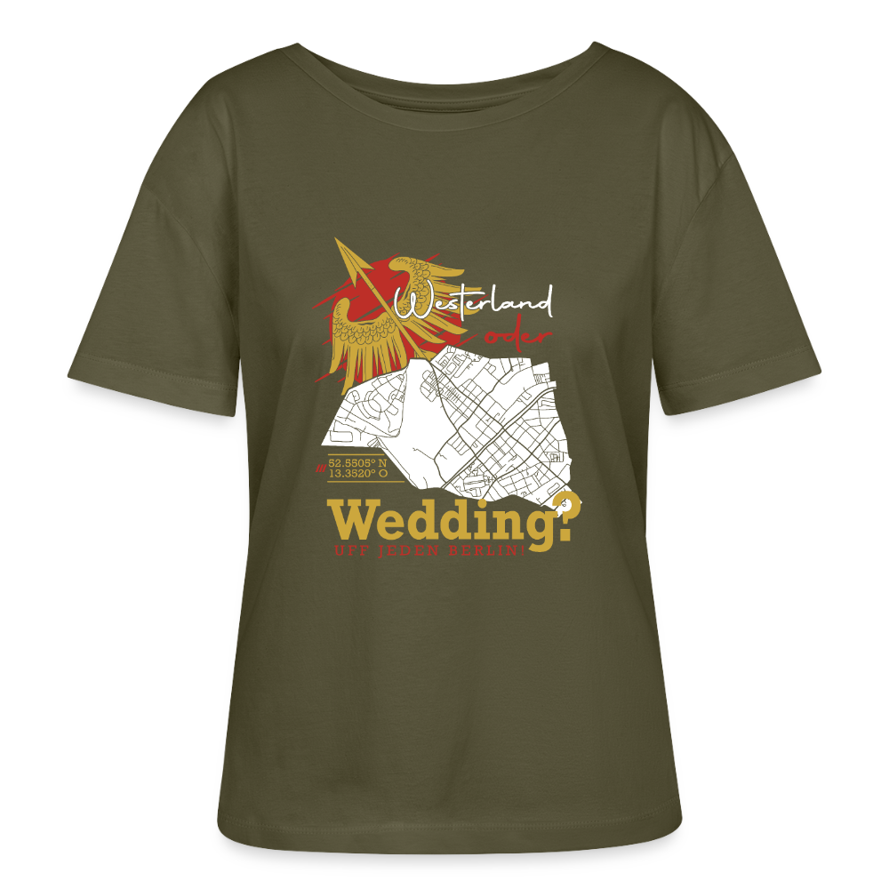 Westerland oder Wedding - Relaxed Rundhals Frauen Bio-T-Shirt - Khaki