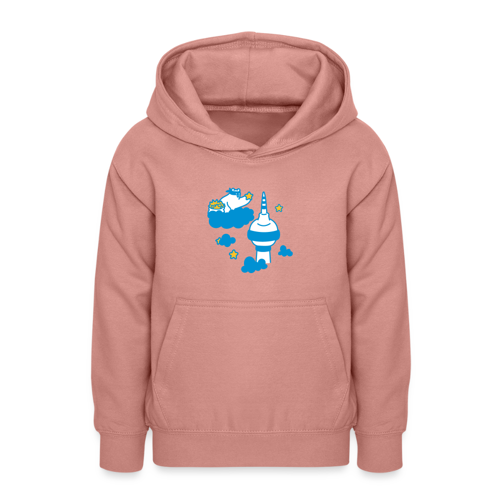 Berliner Bär bei Nacht - Teenager Hoodie - Altrosa